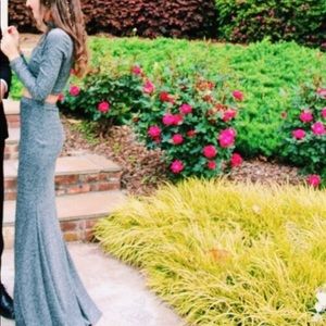 Metallic prom dress